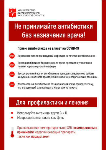 Не принимайте антибиотики без назначения врача!